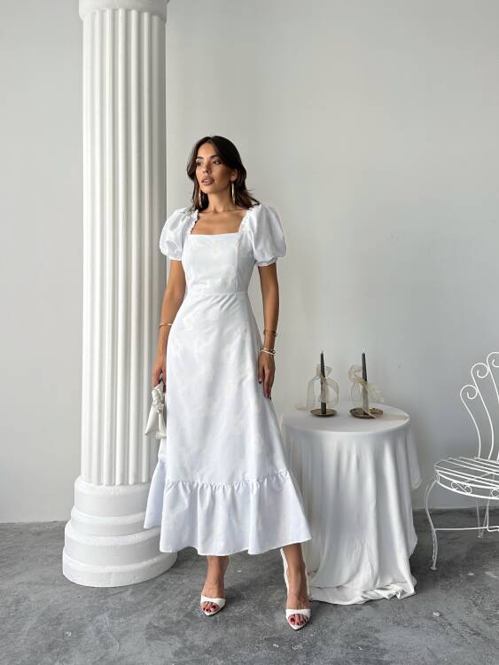 Aiden Midi Elbise - Mavi - 1