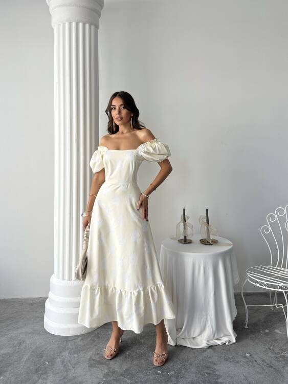 Aiden Midi Elbise - Sarı - 2