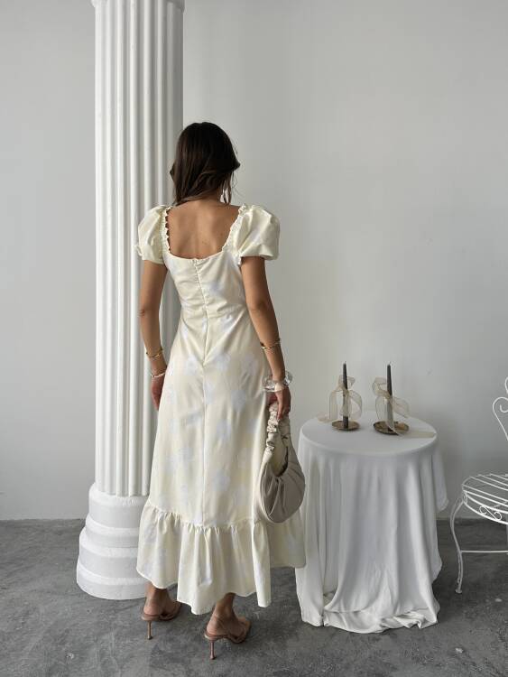 Aiden Midi Elbise - Sarı - 3