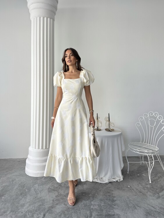 Aiden Midi Elbise - Sarı - 1