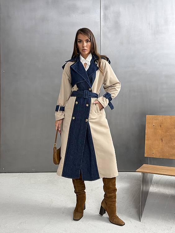 ALPINE Denim Garnili Trençkot 5456 - Bej - 3