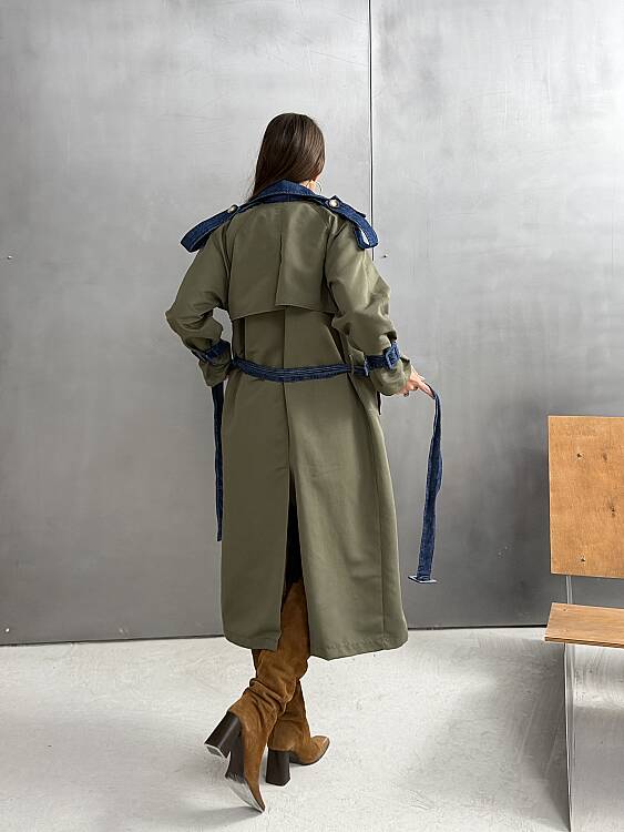 ALPINE Denim Garnili Trençkot 5456 - Haki - 5