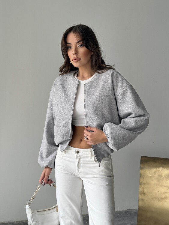 Amarant Bomber Ceket - Gri - 1