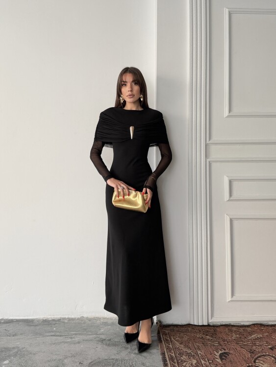 Amelia Maxi Elbise - Siyah - 1