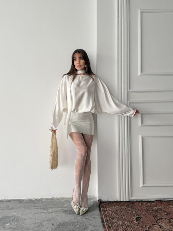 Anna Mini Elbise - Beyaz - 2