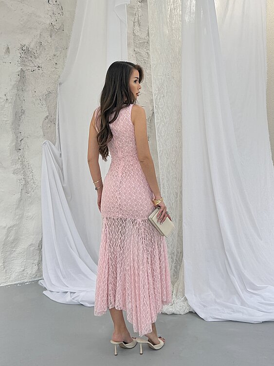 Annabel Brode Maxi Elbise - Pembe - 4