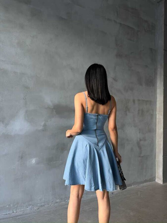 Arava Denim Elbise- Mavi - 2