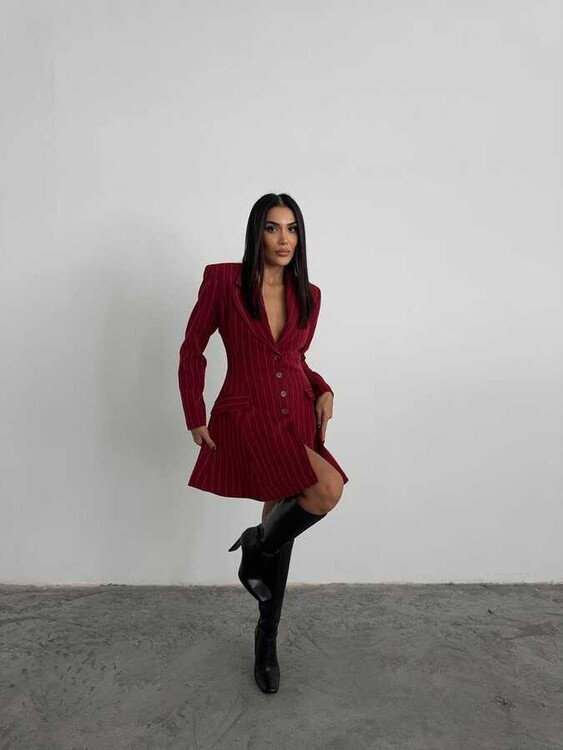 Bercas Elbise- Bordo - 2
