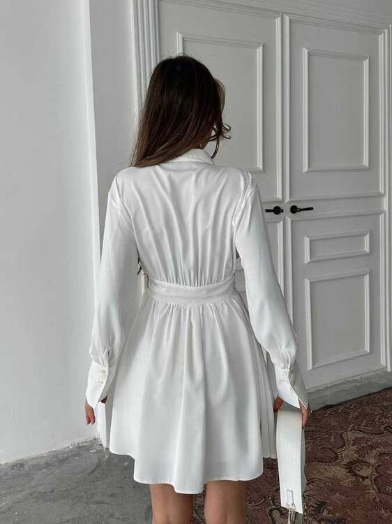 Berisa Elbise - Beyaz - 3