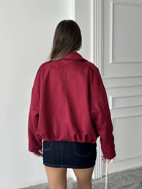 Bomber Ceket - bordo - 4