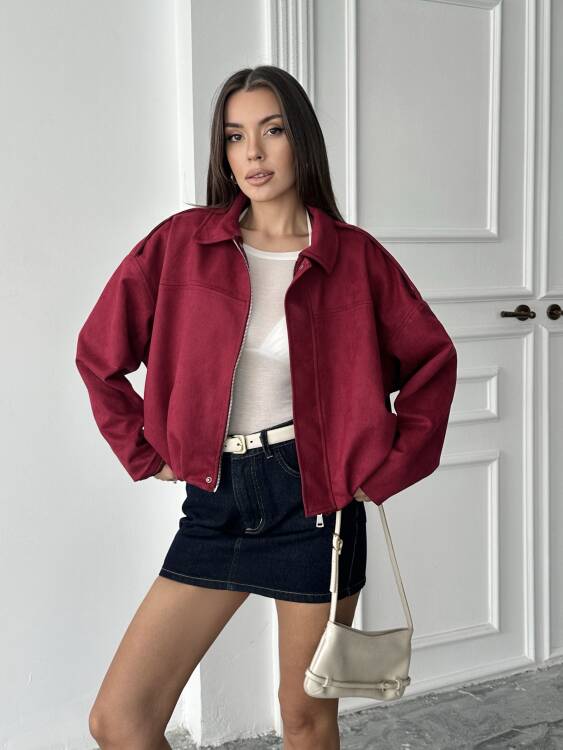 Bomber Ceket - bordo - 1