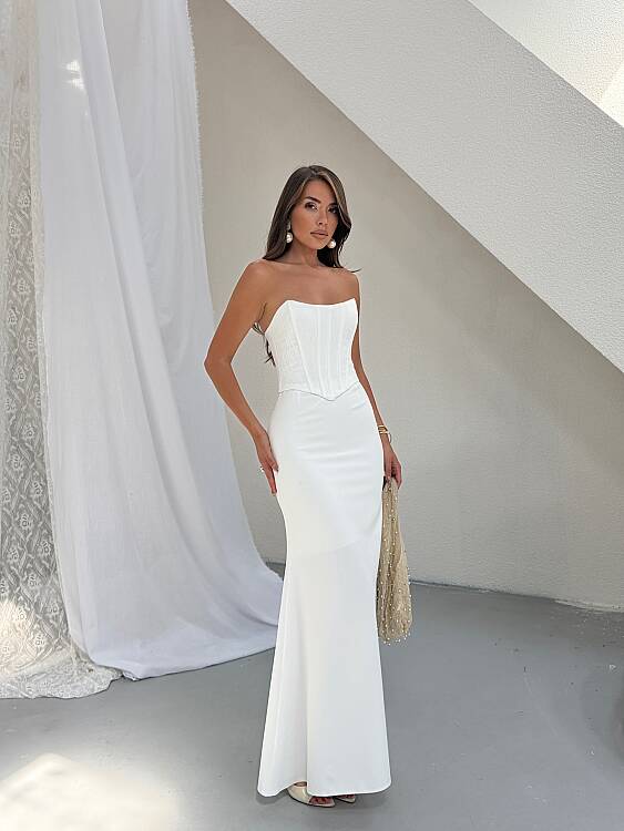 CAMELLİ Maxi Elbise - Beyaz - 1
