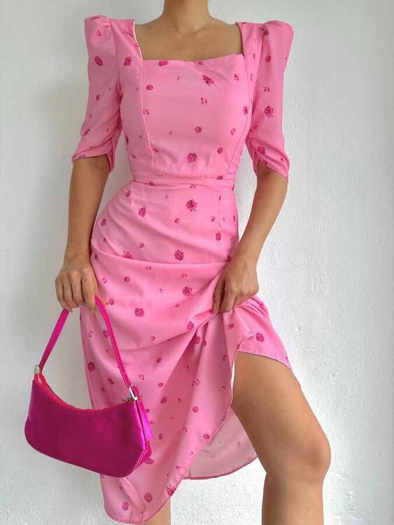 Dortix Elbise- Pembe - 1
