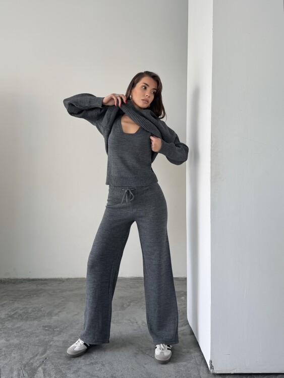 Drew Üçlü Triko Takım - Antrasit - 3