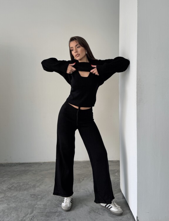Drew Üçlü Triko Takım - Siyah - 2