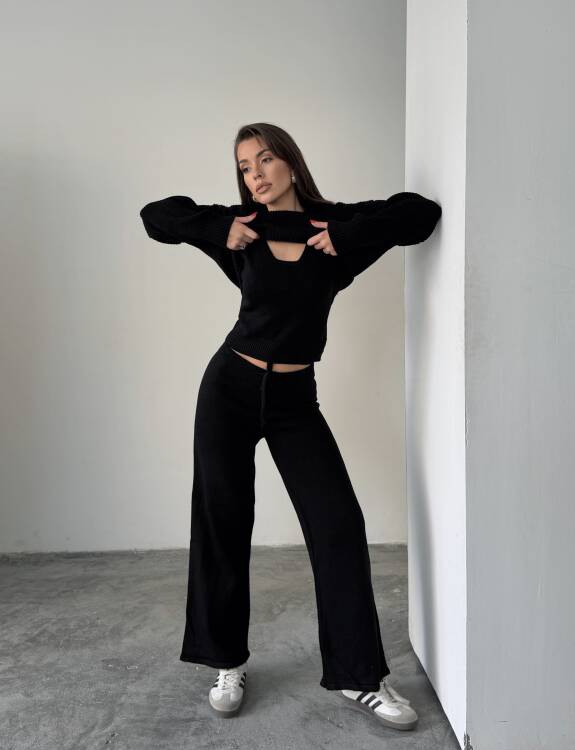 Drew Üçlü Triko Takım - Siyah - 2