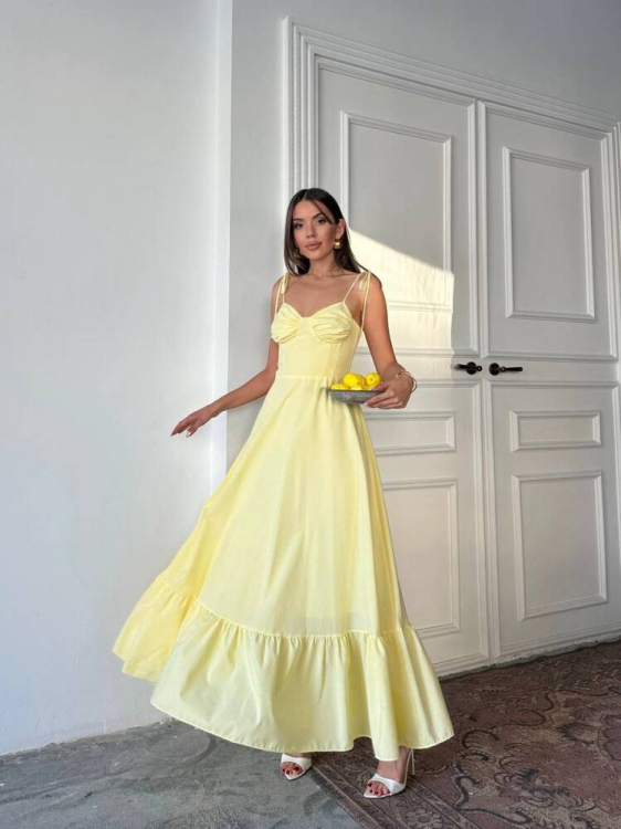 Ella Maxi Elbise - Sarı - 1