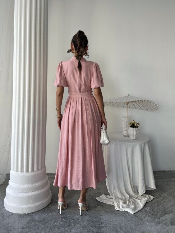 Emma Midi Elbise - Pudra - 3