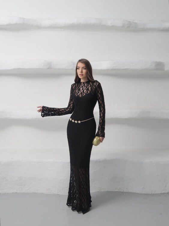 Galvin Maxi Elbise - Siyah - 1