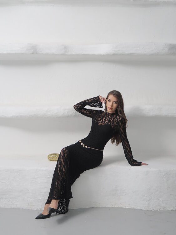 Galvin Maxi Elbise - Siyah - 3
