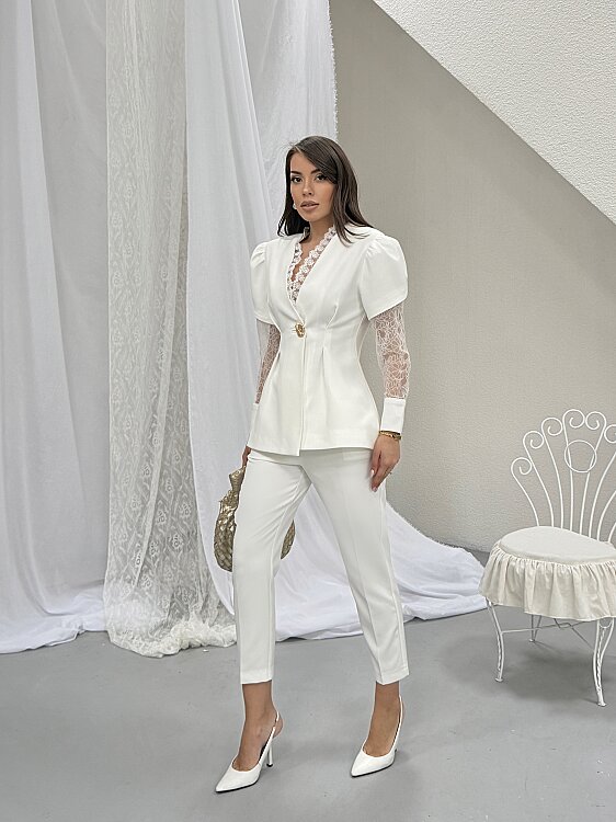 Gigi Dantel Detay Takım - Beyaz - 1