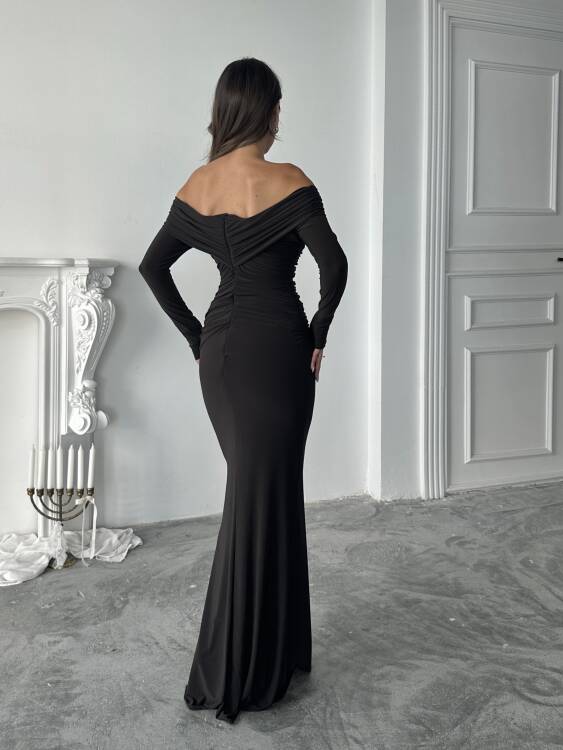 Grace Broş Detaylı Elbise - Acı Kahve - 6