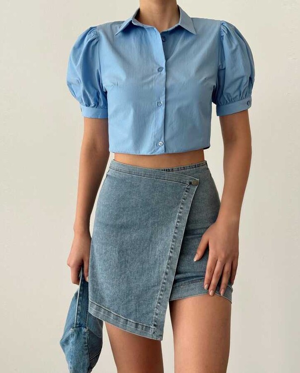 Hayca Denim Etek- Mavi - Sevenday