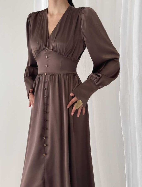 Helen Elbise- Kahve - 2