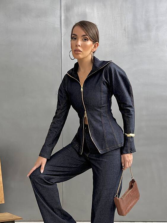 INNA Denim Takım 3198 - Lacivert - 4