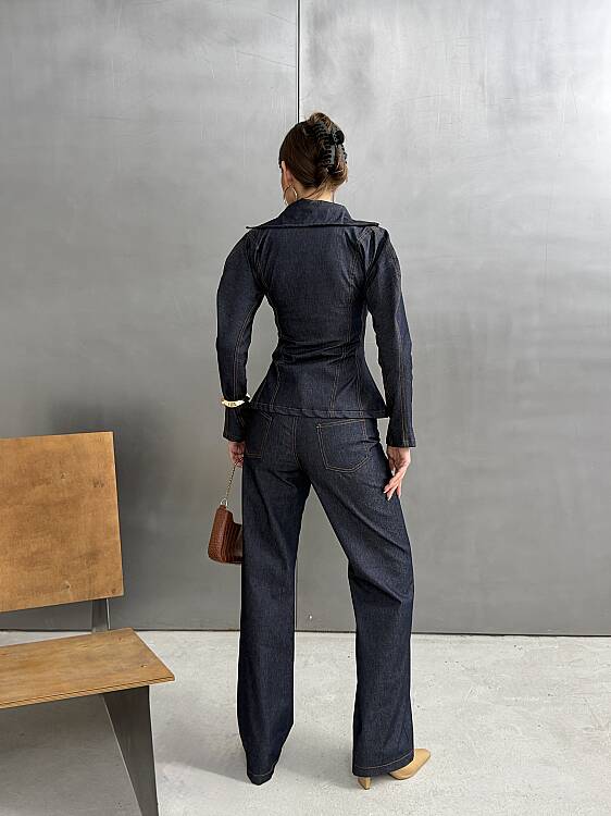 INNA Denim Takım 3198 - Lacivert - 6