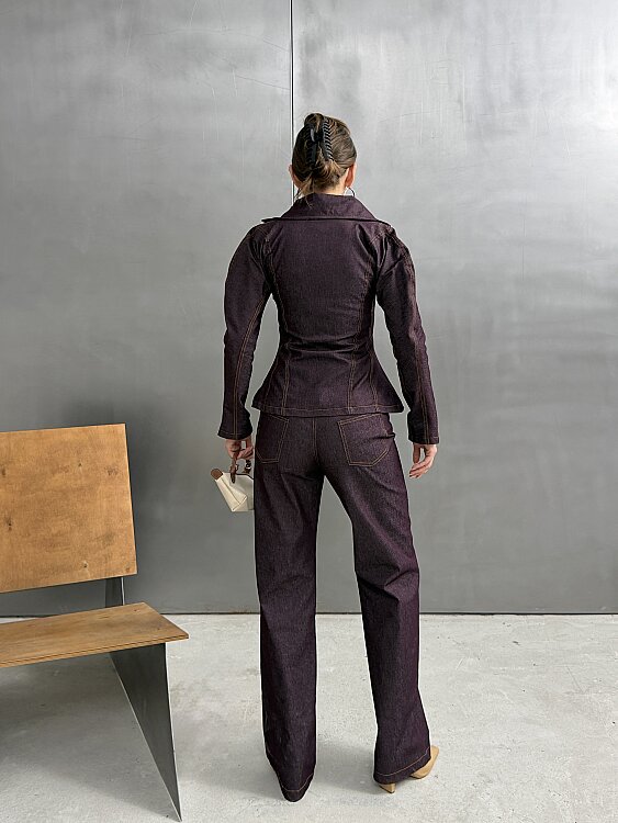 INNA Denim Takım 3198 - Mürdüm - 5