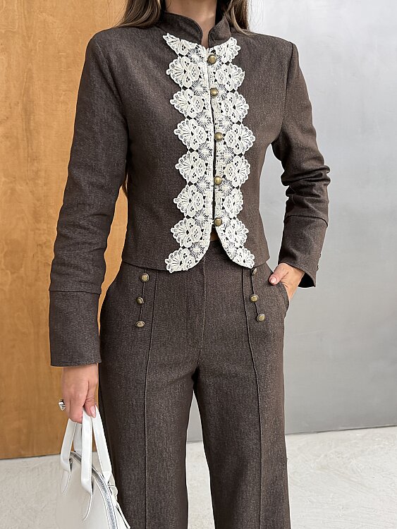 IRVING Garnili Denim Takım - Acı Kahve - 3