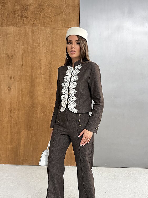 IRVING Garnili Denim Takım - Acı Kahve - 4