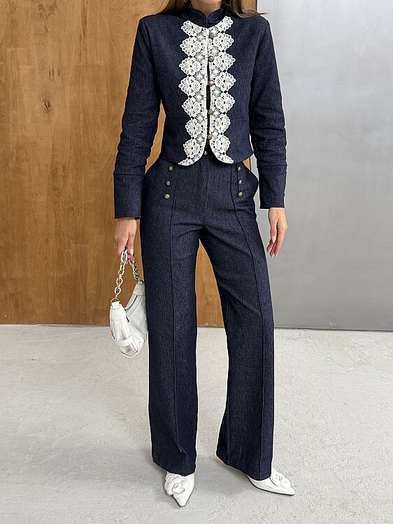 IRVING Garnili Denim Takım - L,acivert - Sevenday