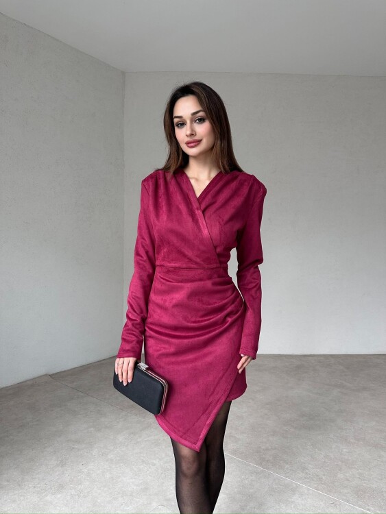 Larni Mini Elbise - Bordo - 1