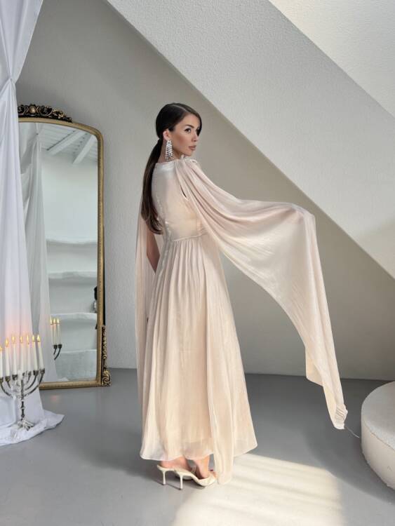 Lincon Maxi Elbise - Bej - 4