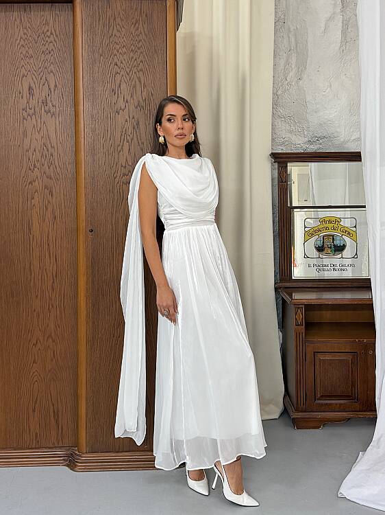 Lincon Maxi Elbise - Beyaz - 4