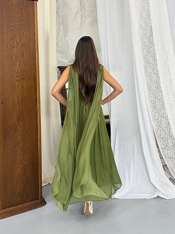 Lincon Maxi Elbise - Yeşil - 5