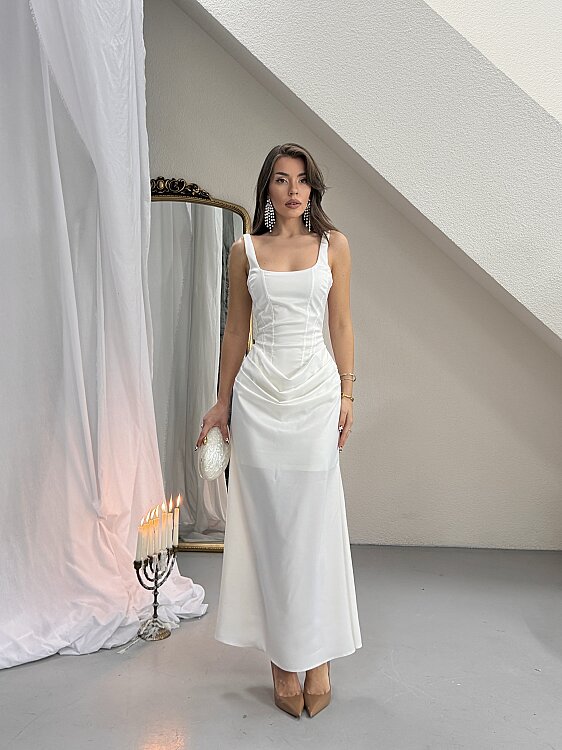 Maeve Maxi Elbise - Beyaz - 1