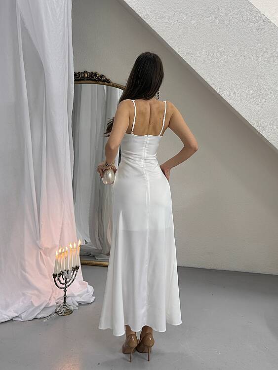 Maeve Maxi Elbise - Beyaz - 5
