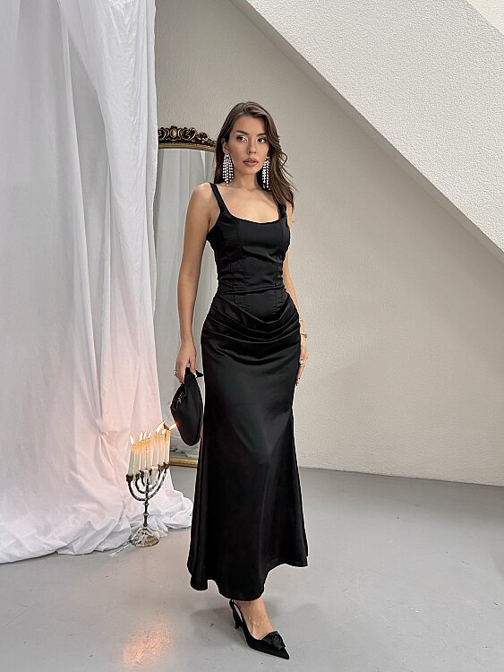 Maeve Maxi Elbise - Siyah - 1