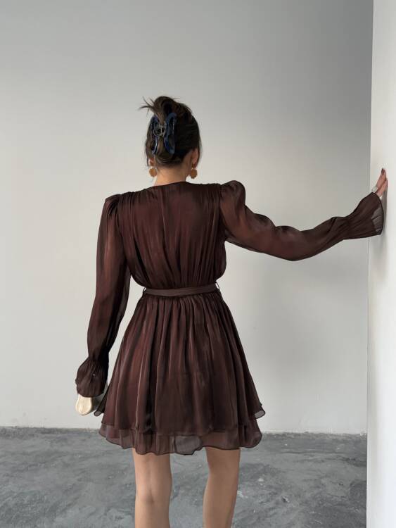 Mirelle Mini Elbise - Acı Kahve - 5