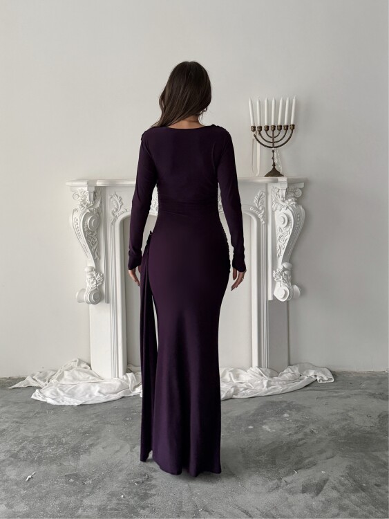 Nova Maxi Elbise - Mor - 4