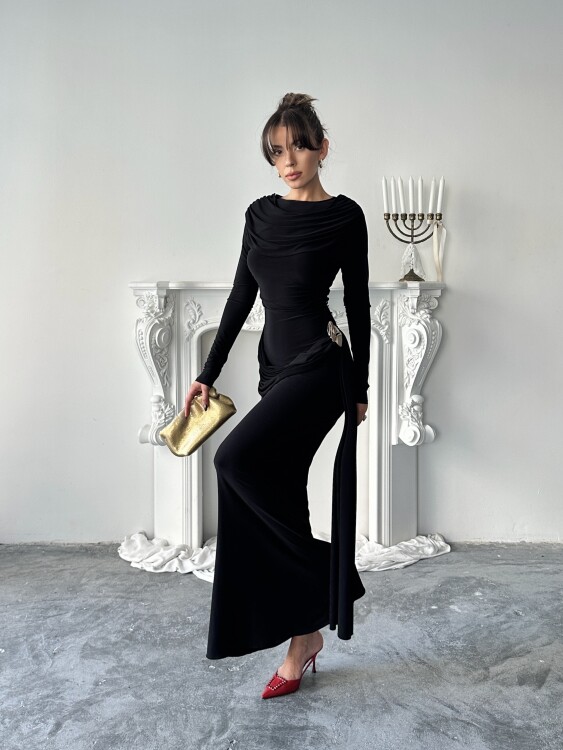 Nova Maxi Elbise - Siyah - 3