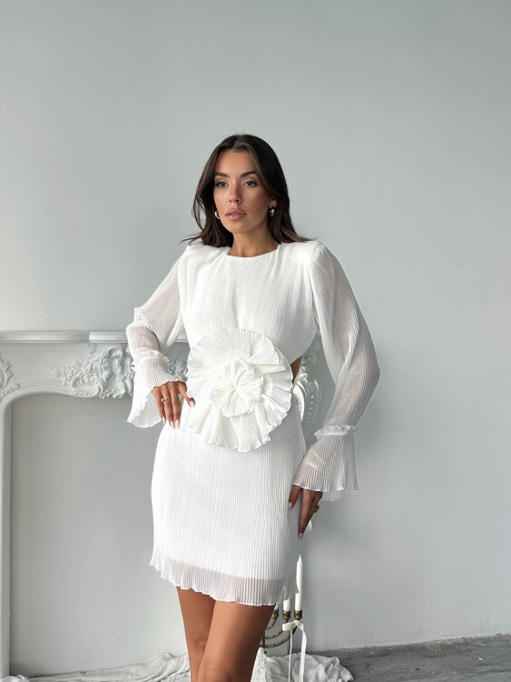 Plela Elbise - Beyaz - 3