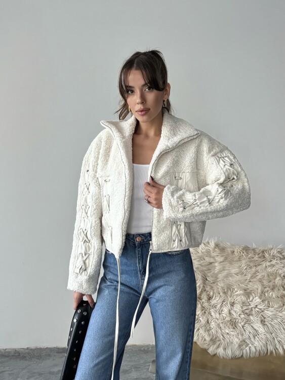 Prand Peluş Ceket - Beyaz - 1