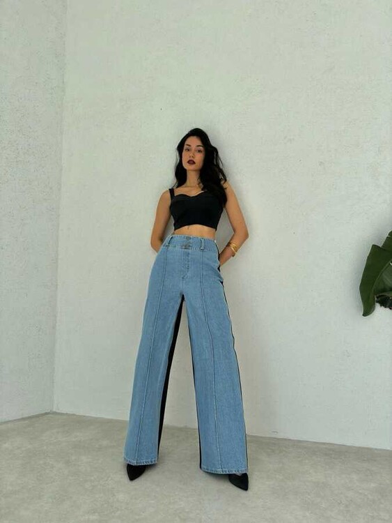 Rayal Denim Pantolon- Mavi - Sevenday