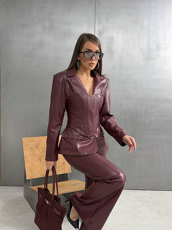 SIBA 3 Lü Takım 3201 - Bordo - 2