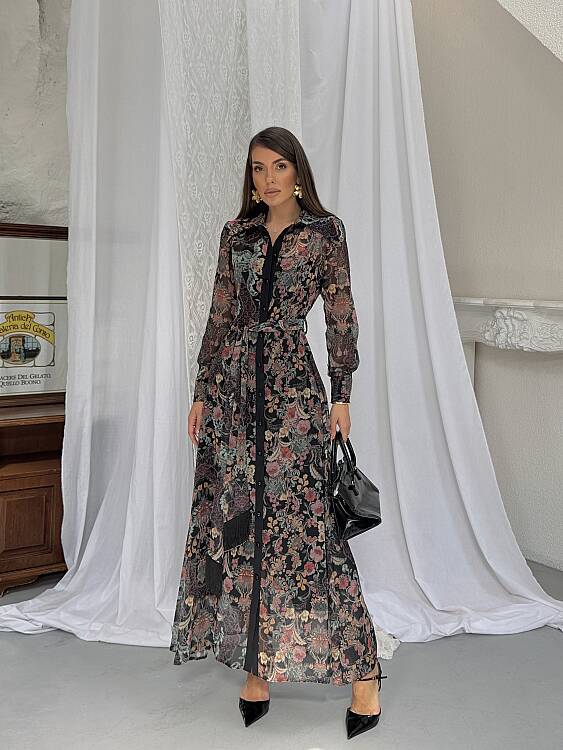 TANYA Maxi Elbise - Siyah - 1