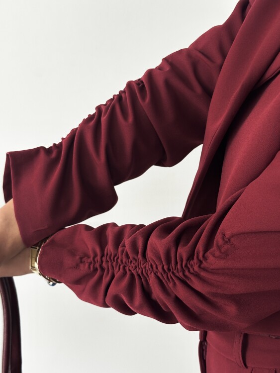 Theboom Ceket Pantolon Takım - Bordo - 5